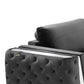 Three Piece Indoor Dark Gray Velvet Six Person Seating Set