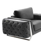 Three Piece Indoor Dark Gray Velvet Six Person Seating Set