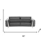 Two Piece Indoor Dark Gray Italian Leather Five Person Seating Set
