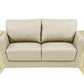 72" Beige And Gold Genuine Leather Loveseat
