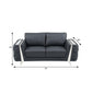 72" Dark Gray And Silver Genuine Leather Loveseat