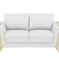 72" White And Gold Genuine Leather Loveseat