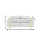 72" White And Gold Genuine Leather Loveseat