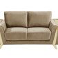 72" Beige And Gold Velvet Loveseat