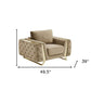 50" Beige And Gold Velvet Tufted Club Chair