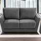 72" Dark Gray And Silver Velvet Loveseat