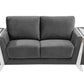 72" Dark Gray And Silver Velvet Loveseat