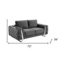 72" Dark Gray And Silver Velvet Loveseat