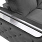 72" Dark Gray And Silver Velvet Loveseat