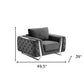 50" Dark Gray And Silver Velvet Tufted Club Chair