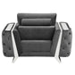50" Dark Gray And Silver Velvet Tufted Club Chair