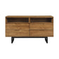 59" Brown Solid Wood Four Drawer Double Dresser
