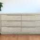 63" Gray Solid Wood Six Drawer Double Dresser