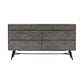61" Gray Solid Wood Six Drawer Double Dresser