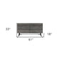61" Gray Solid Wood Six Drawer Double Dresser
