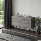 61" Gray Solid Wood Six Drawer Double Dresser