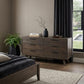 63" Dark Brown Solid Wood Six Drawer Double Dresser