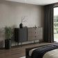 63" Gray Solid Wood Three Drawer Dresser