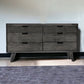 63" Brown Solid Wood Six Drawer Double Dresser