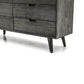 63" Brown Solid Wood Six Drawer Double Dresser