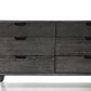 63" Brown Solid Wood Six Drawer Double Dresser