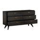 63" Brown Solid Wood Six Drawer Double Dresser