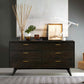 63" Brown Solid Wood Six Drawer Double Dresser