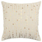 20" Gold and Ivory Cotton Pillow With Beads Edges