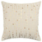 20" Gold and Ivory Cotton Pillow With Beads Edges