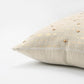 20" Gold and Ivory Cotton Pillow With Beads Edges