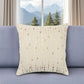 20" Gold and Ivory Cotton Pillow With Beads Edges