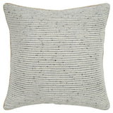 20" Gray and Cream Striped Cotton Throw Pillow