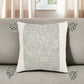 20" Gray and Ivory Cotton Pillow With Tassels Edges