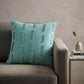 20" Aqua Striped Cotton Throw Pillow
