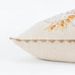 20" Beige And Green Pumpkins Cotton Throw Pillow with Embroidery And Texture