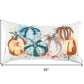 14" X 14" Blue and White Thanksgiving Cotton Pillow With Embroidery Edges