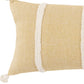 14" X 14" Yellow and White Cotton Pillow With Tassels Edges