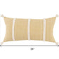 14" X 14" Yellow and White Cotton Pillow With Tassels Edges