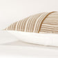 20" Natural and Ivory Striped Cotton Throw Pillow