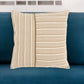 20" Natural and Ivory Striped Cotton Throw Pillow