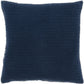 22" Navy Blue Striped Cotton Throw Pillow