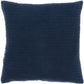 22" Navy Blue Striped Cotton Throw Pillow
