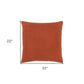 22" Orange Striped Cotton Throw Pillow