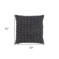 20" Charcoal Cotton Throw Pillow With Texture