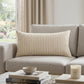 14" X 26" Natural Lumbar Striped Cotton Blend Throw Pillow