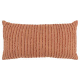 14" X 14" Terra Cotta Striped Cotton Blend Throw Pillow