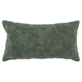 14" X 26" Green Cotton Lumbar Throw Pillow With Texture