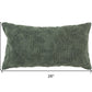 14" X 26" Green Cotton Lumbar Throw Pillow With Texture
