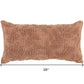 14" X 26" Terra Cotta Cotton Lumbar Throw Pillow With Texture