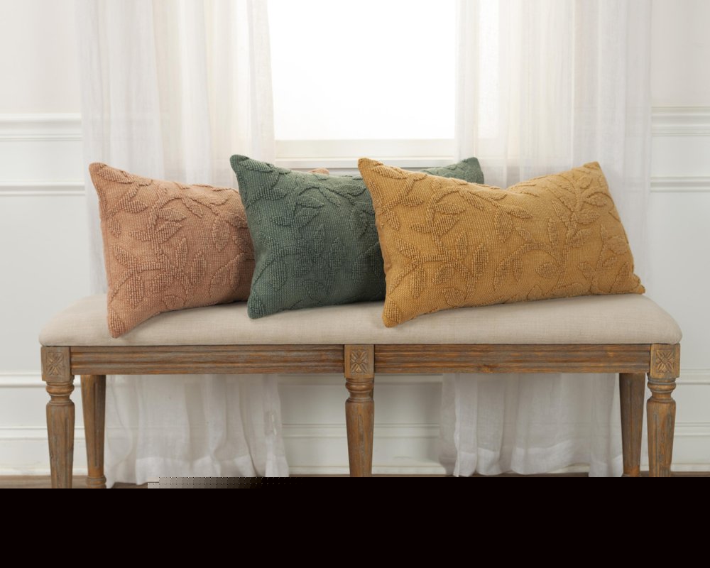 14" X 26" Terra Cotta Cotton Lumbar Throw Pillow With Texture